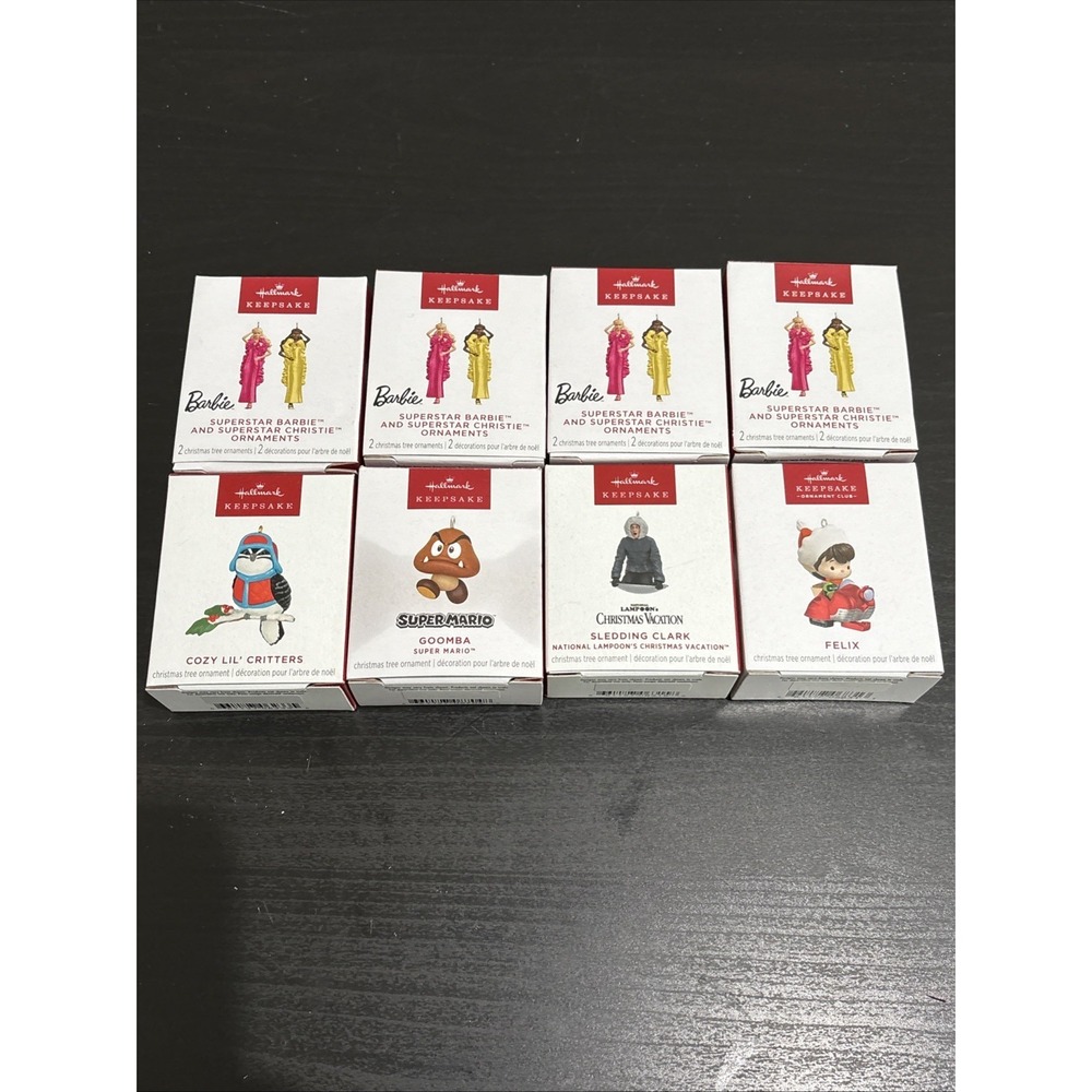 Hallmark LOT OF 8 KEEPSAKE SERIES MINI Christmas ORNAMENTS NIB 2025 Duplicates